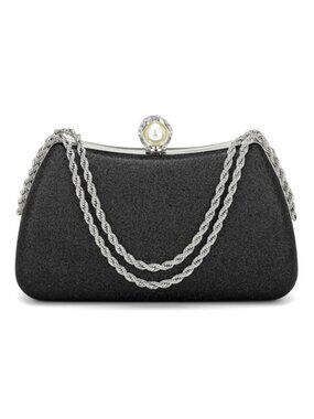 Luxury Sequin Clutch Purse Women Satin Sparkly Evening Wedding Handbag Gold